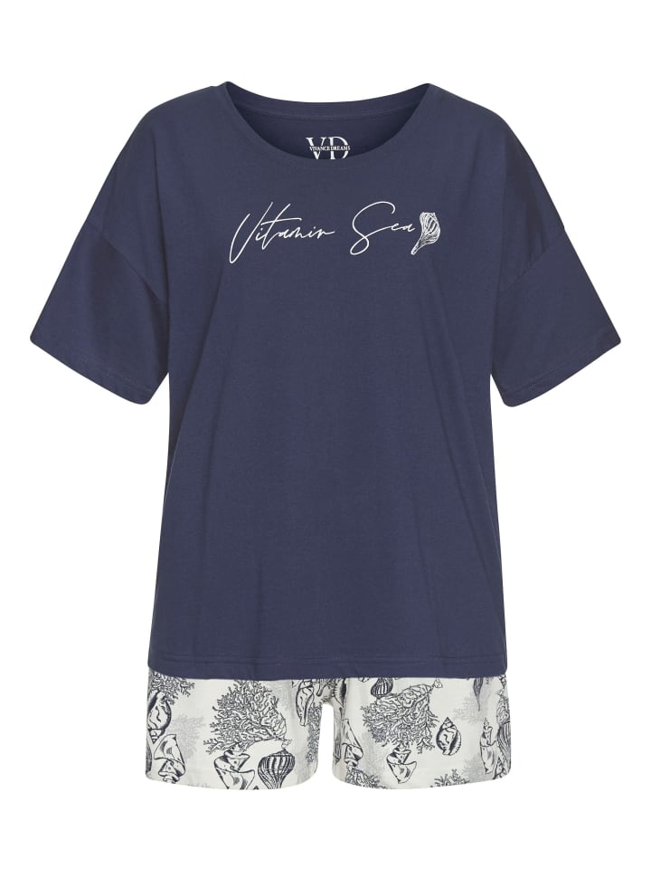 VIVANCE DREAMS Shorty in dunkelblau-gemustert günstig kaufen
