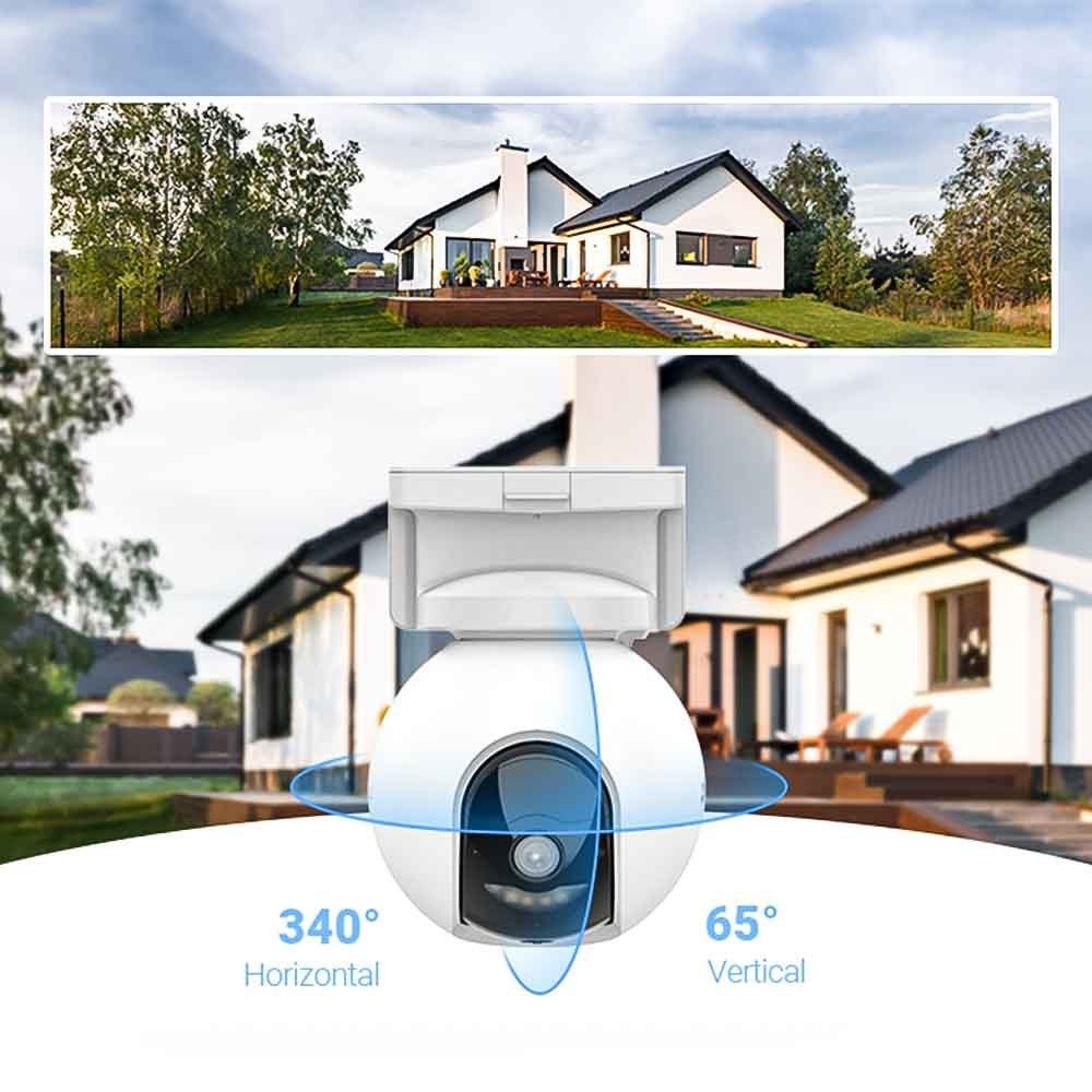 EZVIZ HB8 2K WLAN batteriebetriebene schwenk- und neigbare Überwachungskamera (Außenbereich, Innenbereich, 360°-Panoramaabdeckung, 32 GB eMMC-Speicher, Nachtsicht in Farbe, Aktive Verteidigung)