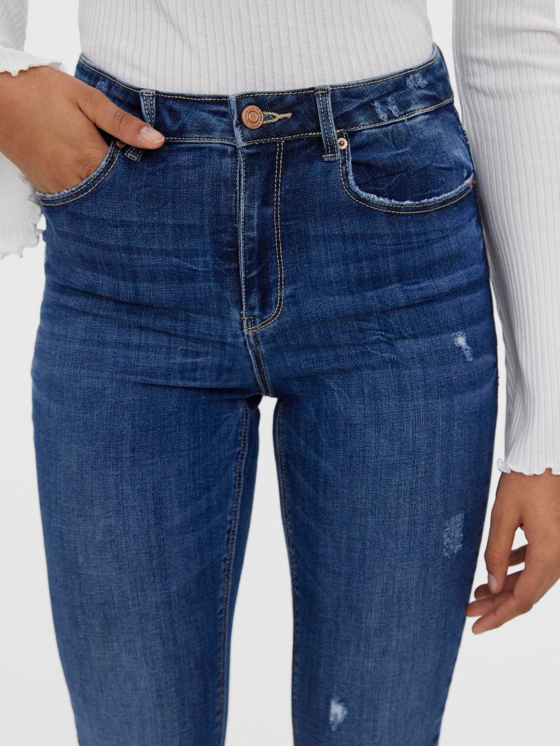 VMSOPHIA Hohe Taille Slim Fit Jeans