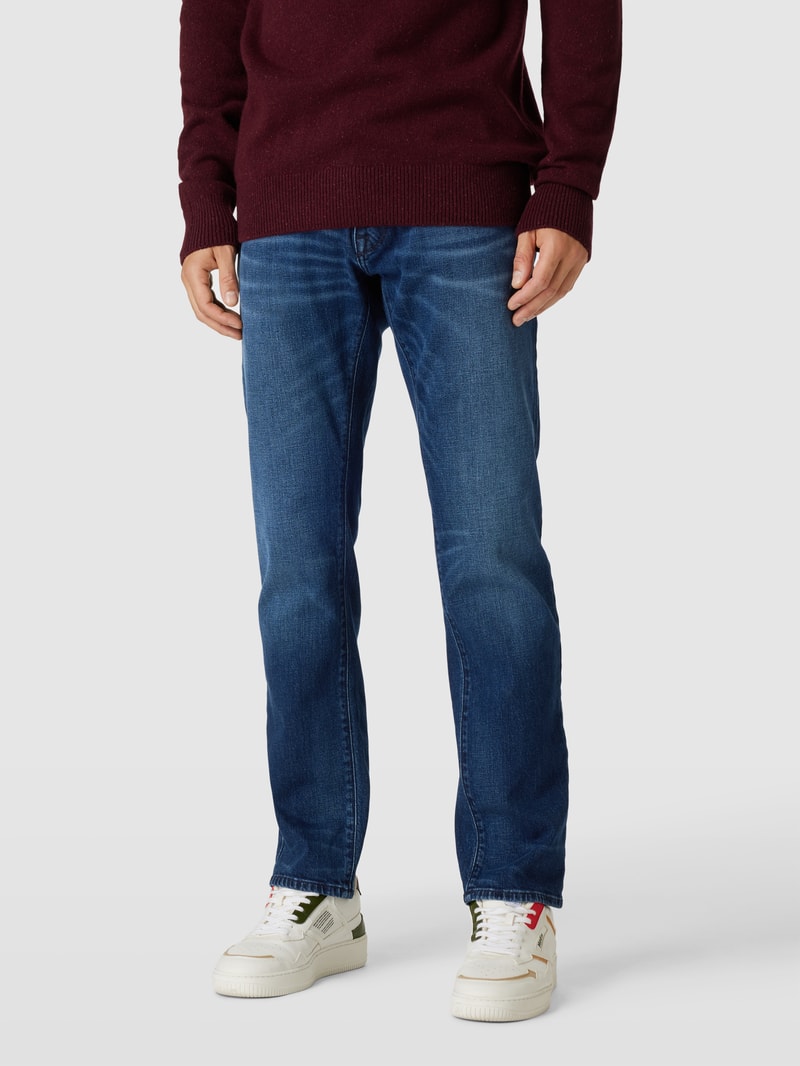 Jeans im 5-Pocket-Design Modell 'Lyon' in dunkelblau