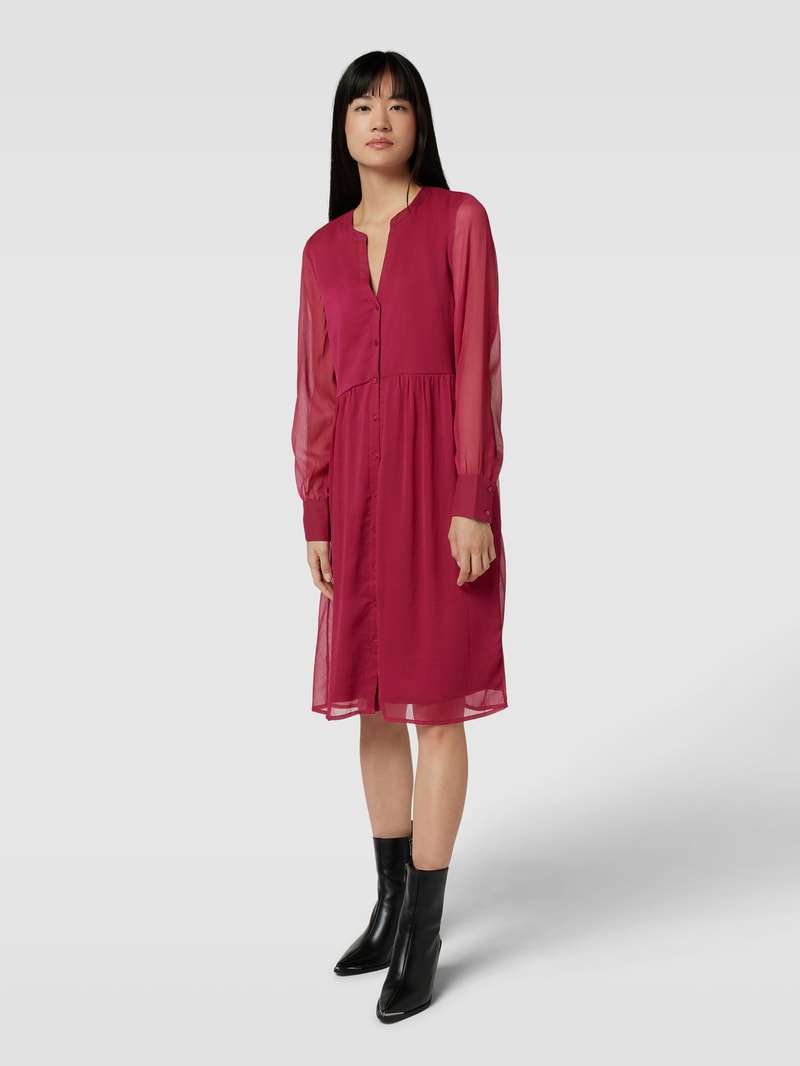 Midikleid mit Knopfleiste Modell 'FALIA' in bordeaux rot