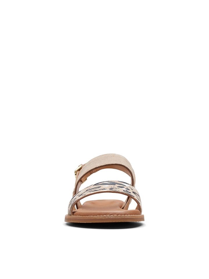 Clarks Leder-Sandalen in Beige/ Schwarz günstig kaufen