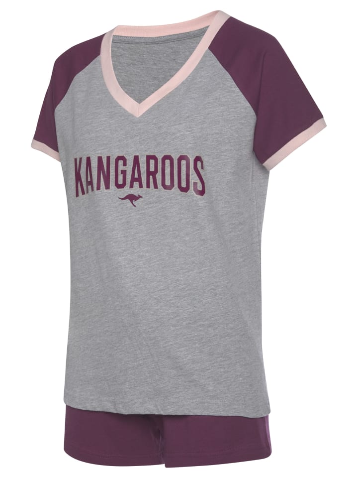 Kangaroos Shorty in bordeaux-grau-meliert günstig kaufen