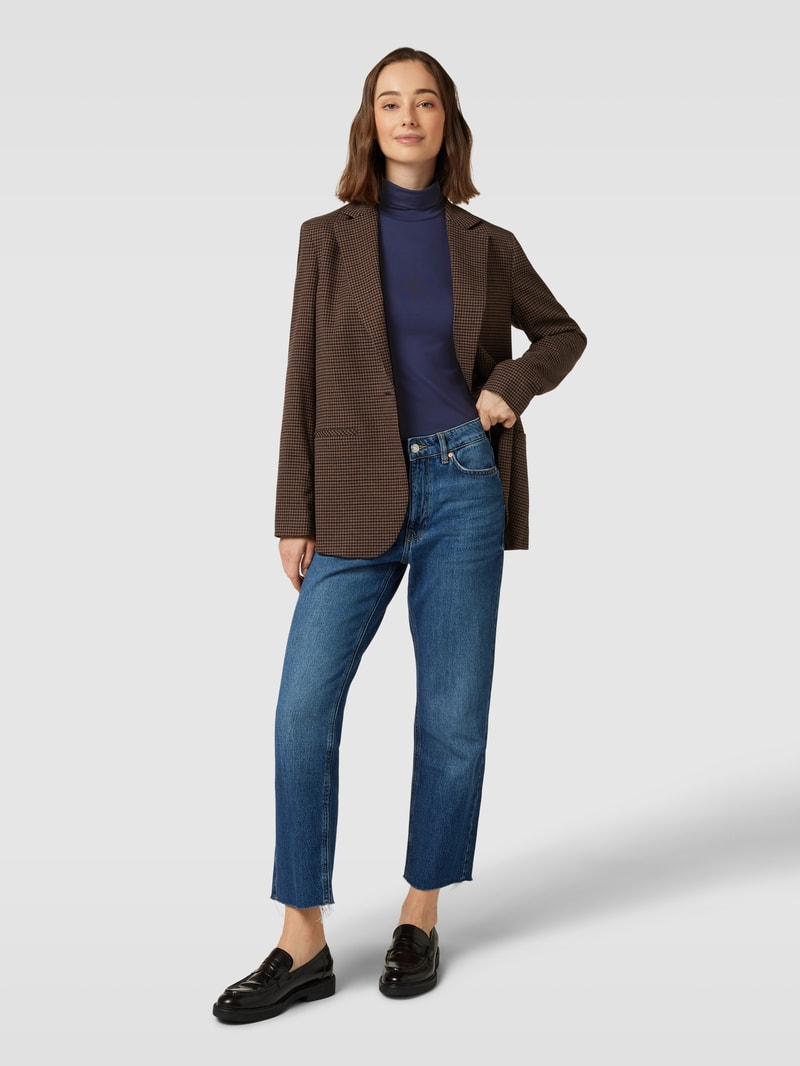 Longsleeve mit Rollkragen in dunkelblau
