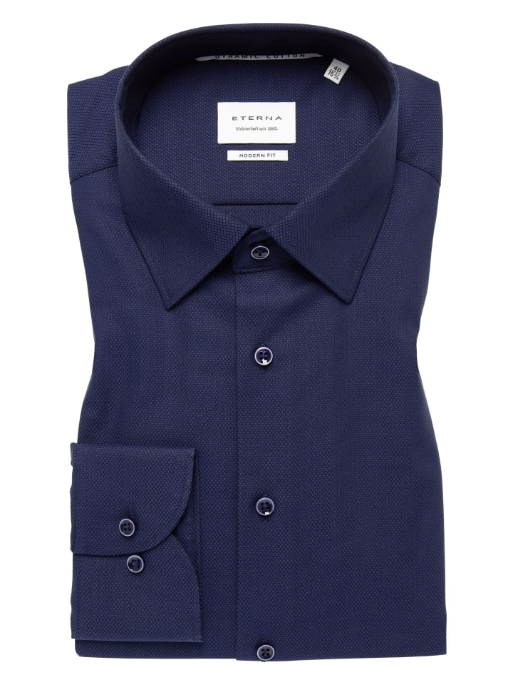 Eterna Hemd MODERN FIT in dunkelblau günstig kaufen