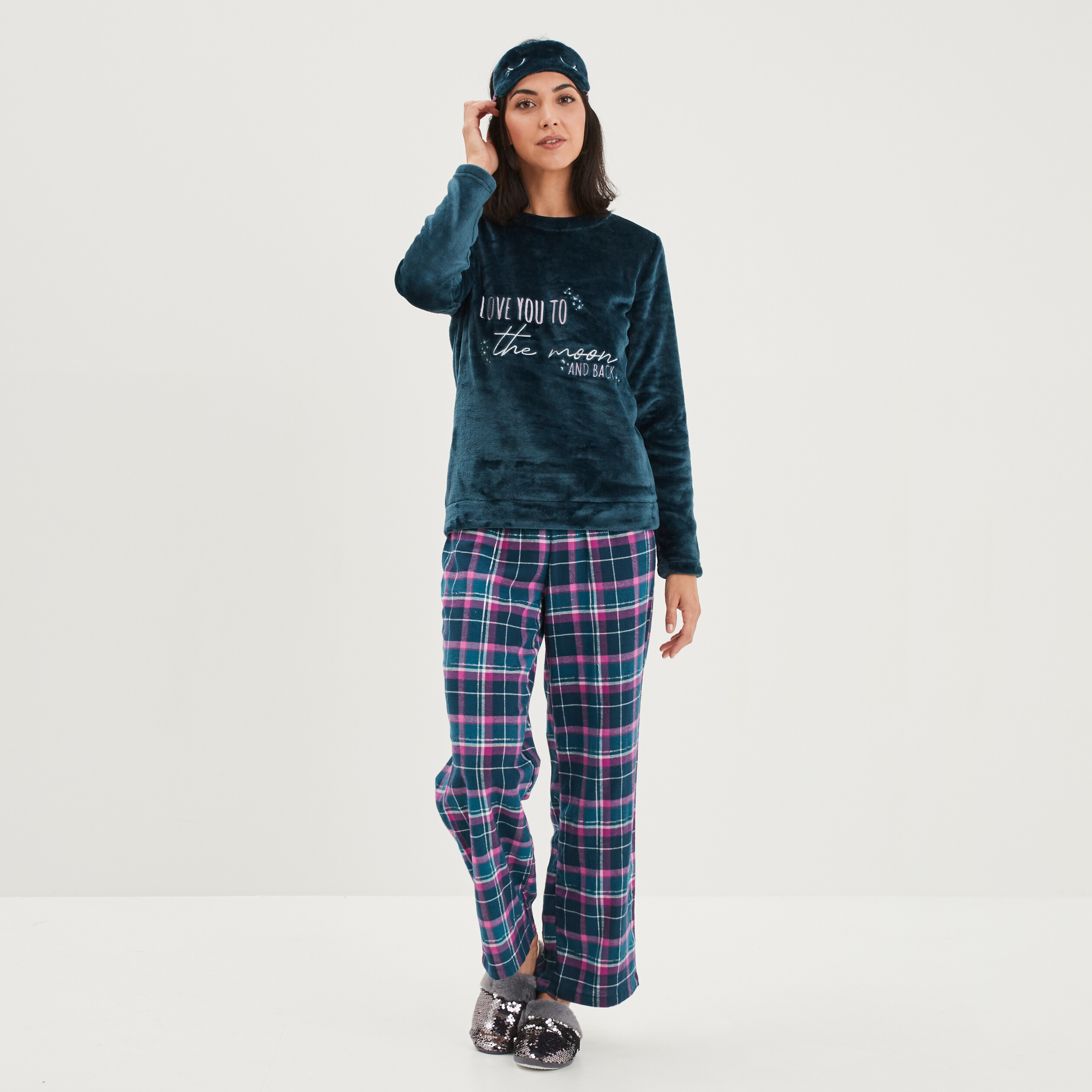 Ensemble pyjama 3 pièces violet femme | La Halle