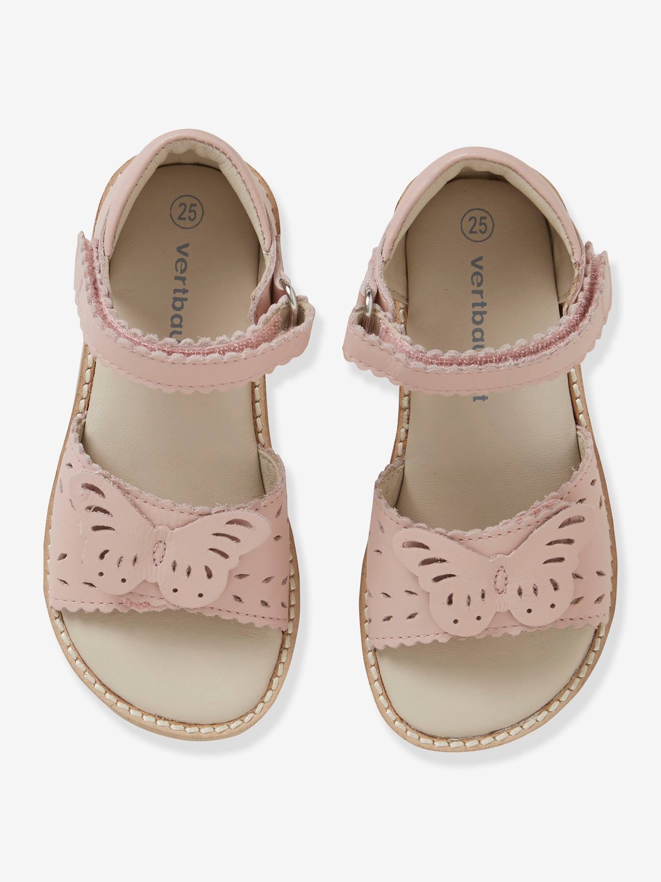 Sandales en cuir fille collection maternelle bleu clair