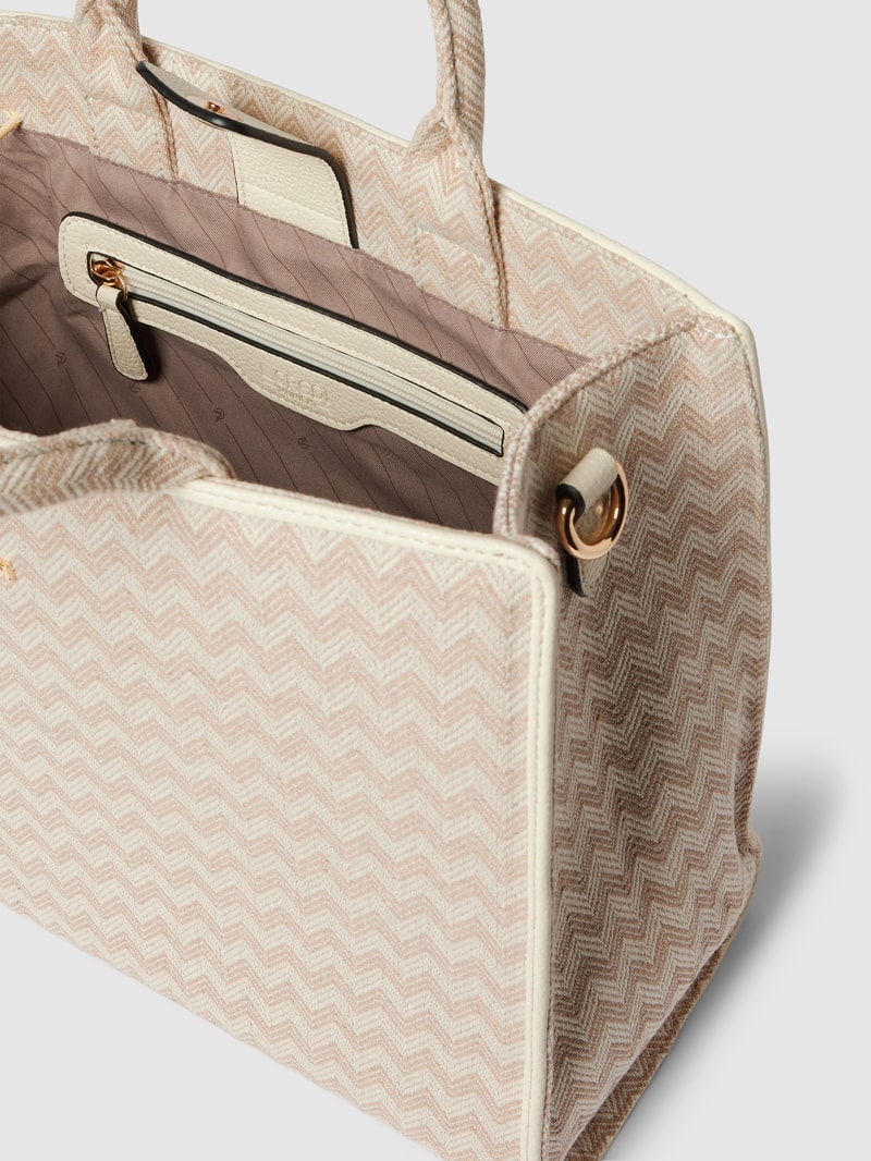 Tote Bag mit Zickzack-Muster Modell 'Kierra' in stein