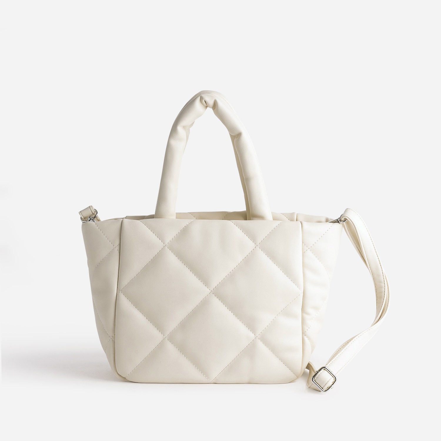 Sac à main TEXTO écru matelassé