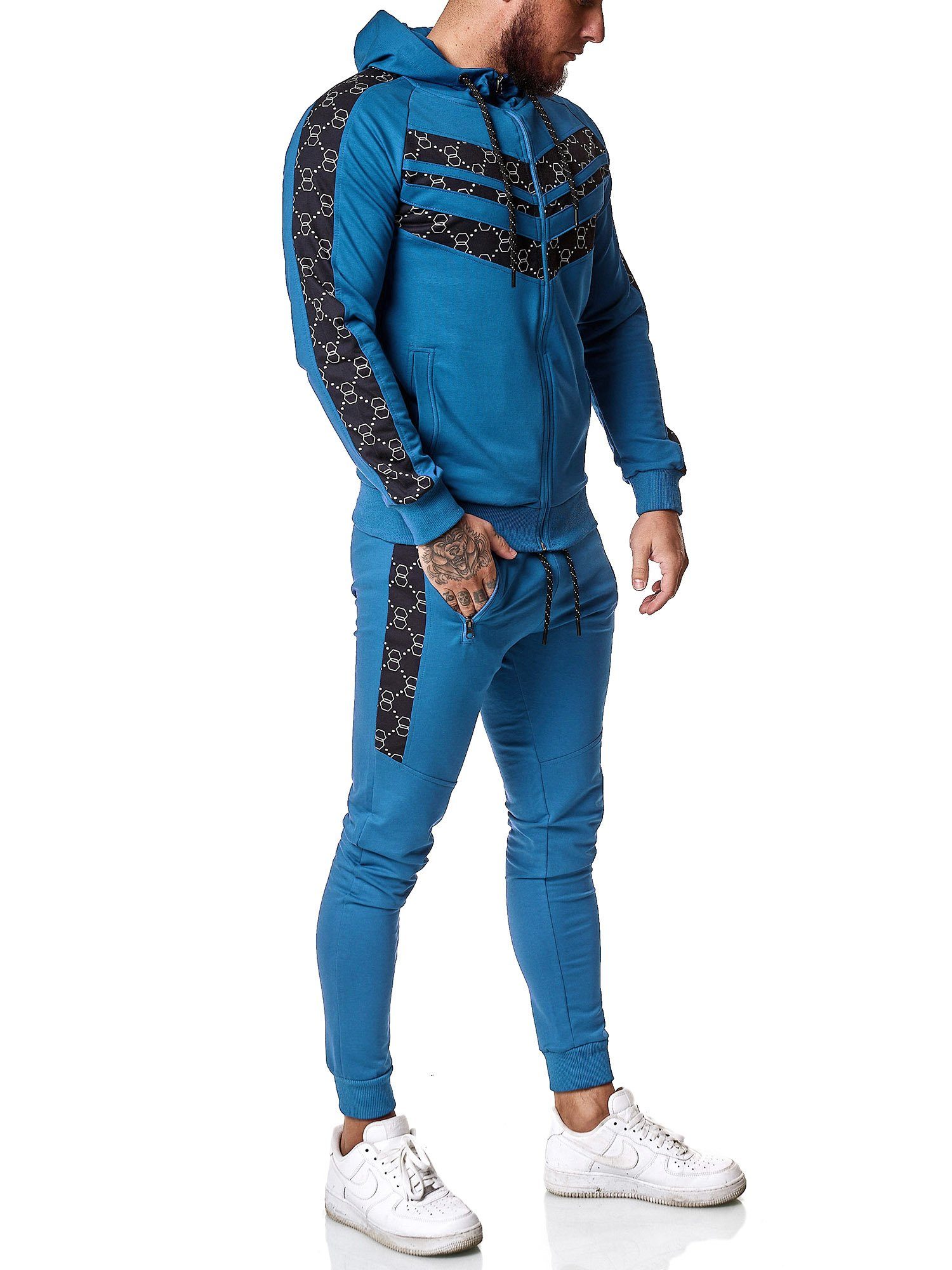 OneRedox Jogginganzug 13108C (Sportanzug Jogger Trainingsanzug), Fitness Freizeit Casual