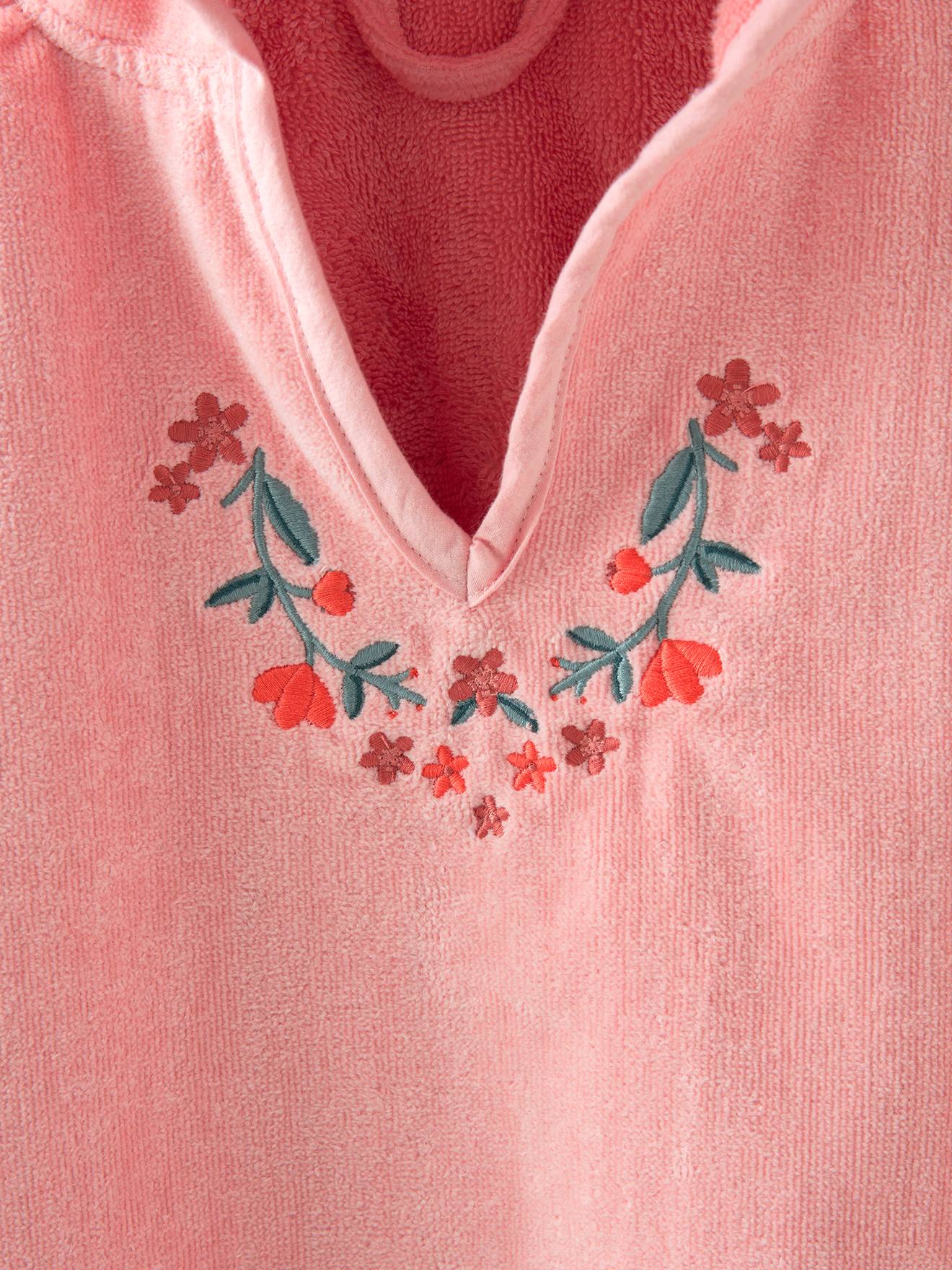 Vertbaudet Mädchen Badeponcho HIPPIE, Blumenstickerei Oeko-Tex - pfirsich