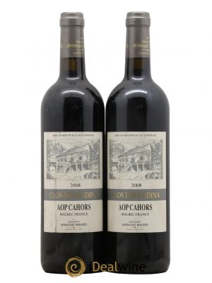 Cahors Clos Triguedina Jean-Luc Baldès  2008 - Lot de 2 Bouteilles