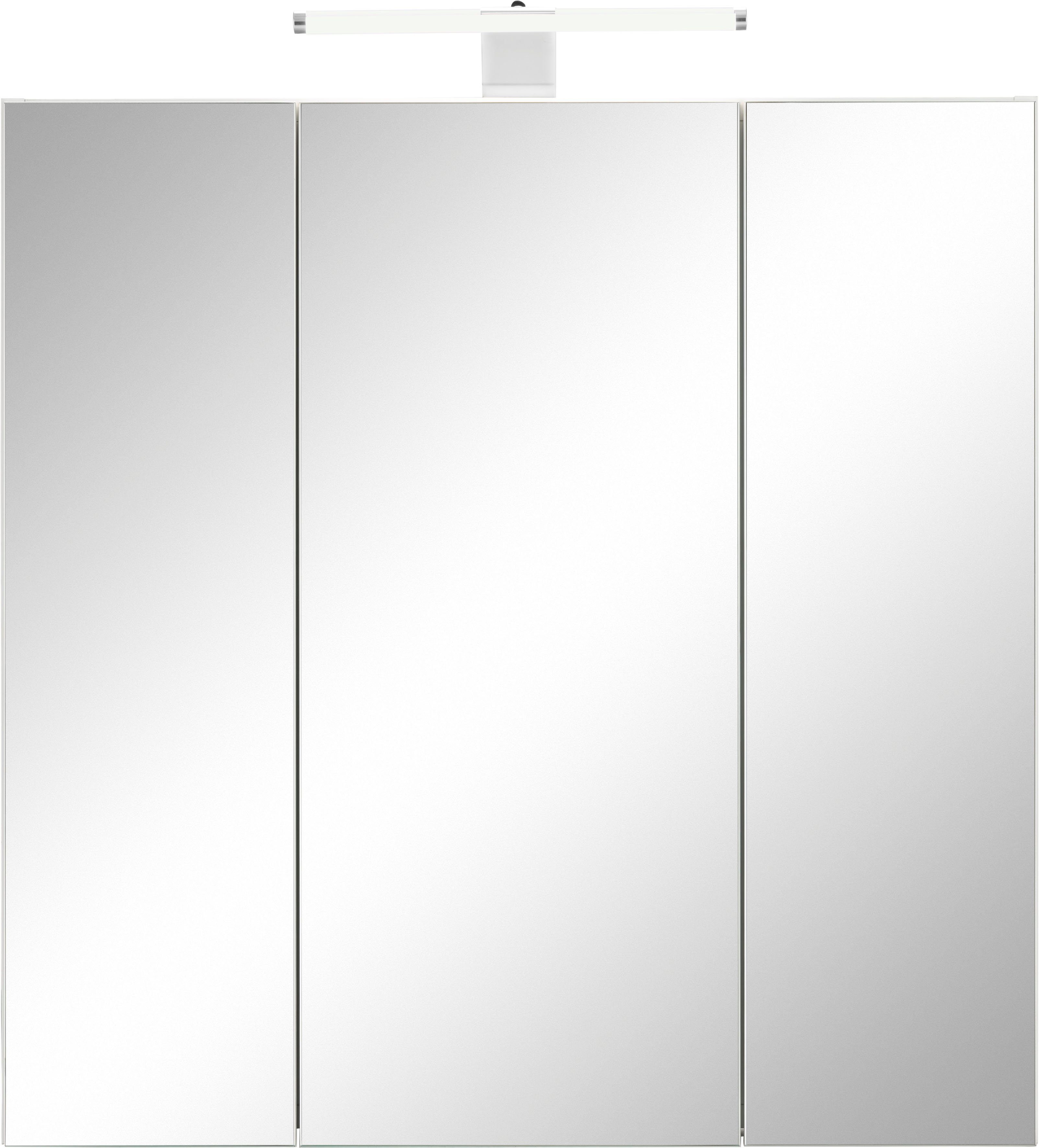 Schildmeyer Spiegelschrank Lagona Breite 70 cm, 3-türig, LED-Beleuchtung, Schalter-/Steckdosenbox