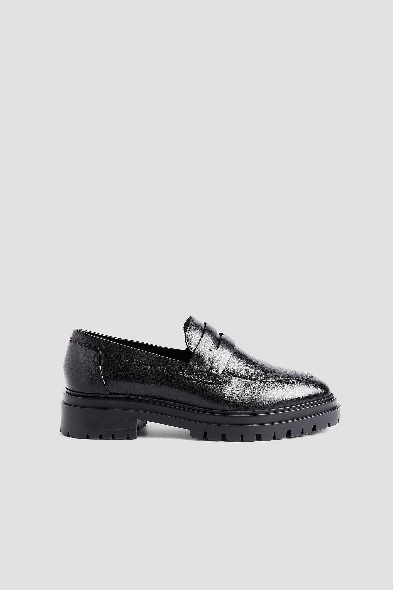 Leder-Loafers mit abgerundeter Zehe
