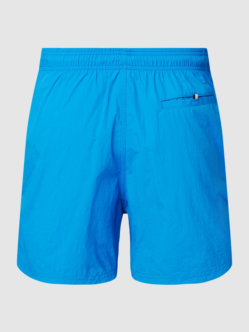 Badehose mit Label-Print Modell 'Octopus' in royalblau