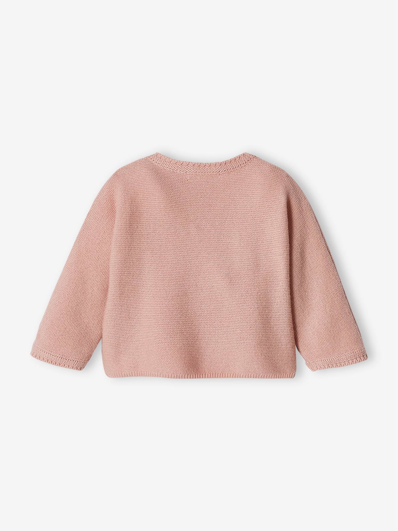 Brassière bébé en coton et laine bleu pale