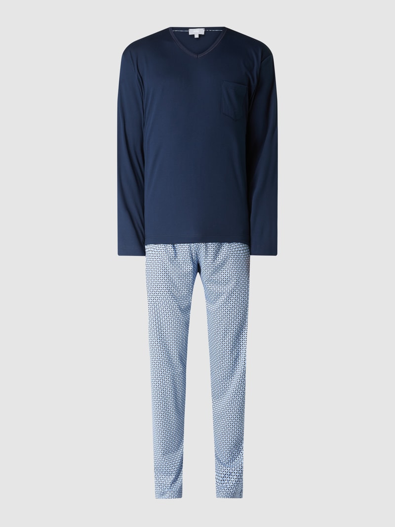 Regular Fit Pyjama aus Baumwolle in dunkelblau
