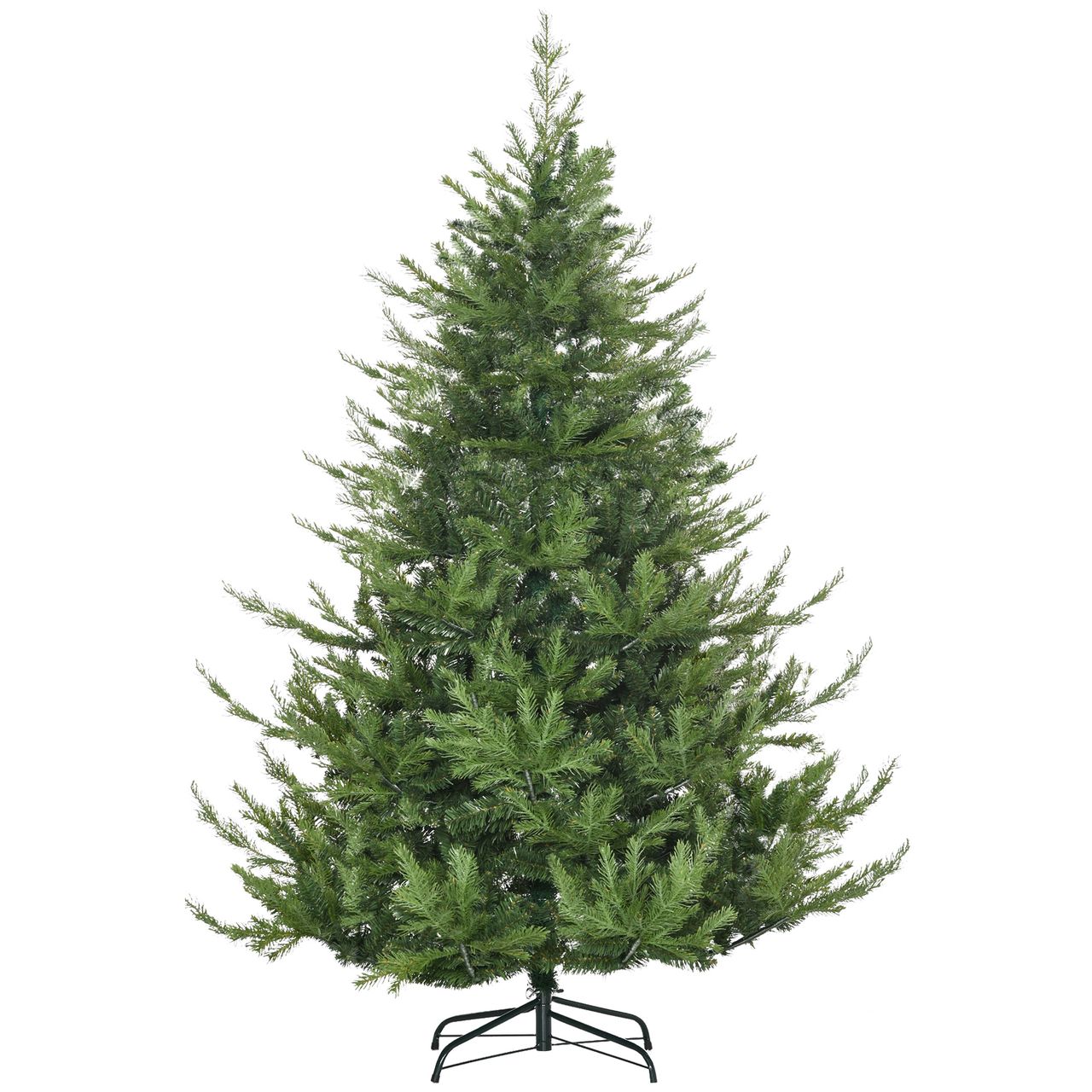 HOMCOM 180 cm Weihnachtsbaum Künstlich Naturgetreu Dichte Zweige mit 1942 Astspitzen realistisches Aussehen Grün