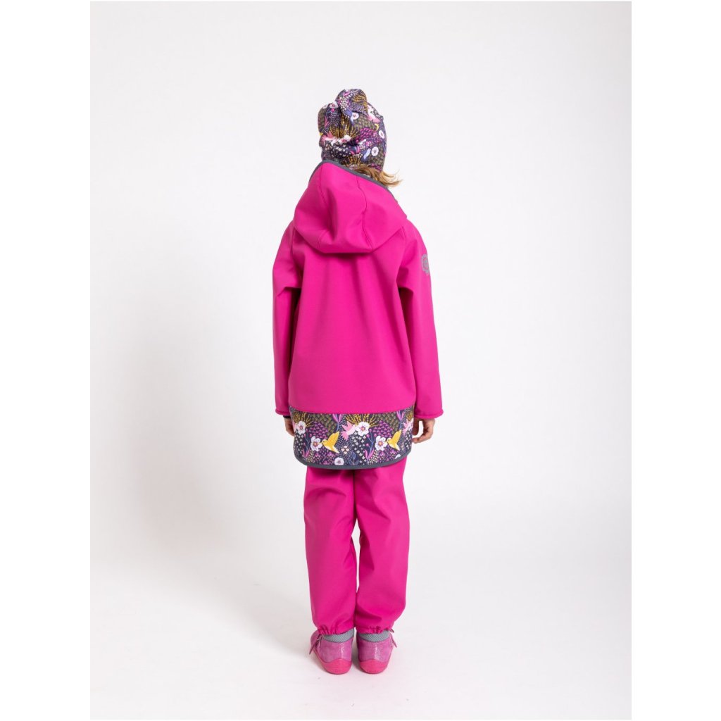 Unuo Kinder-Softshelljacke mit Fleece Kolibri Fuchsia