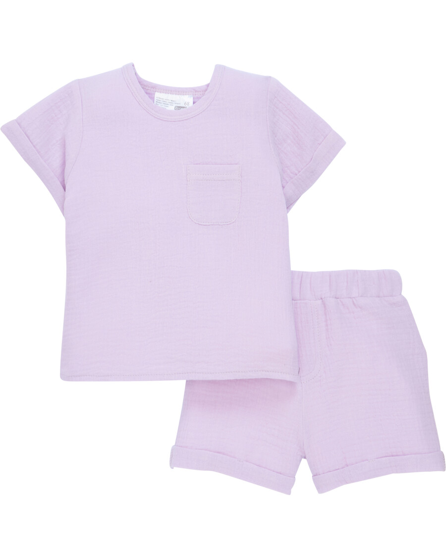 Minibaby Musselin-Shirt + Musselin-Shorts