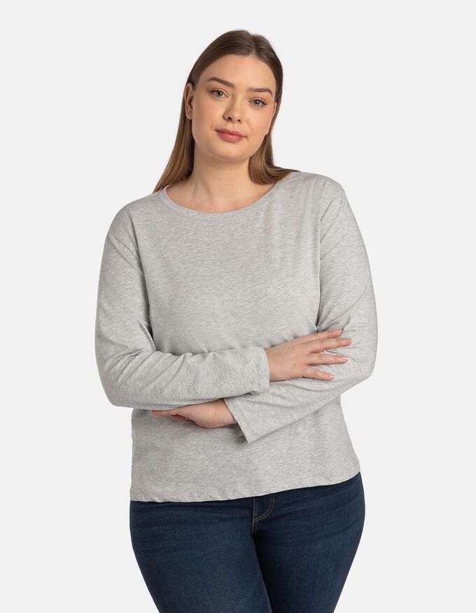 Langarmshirt - Rundhals-Ausschnitt