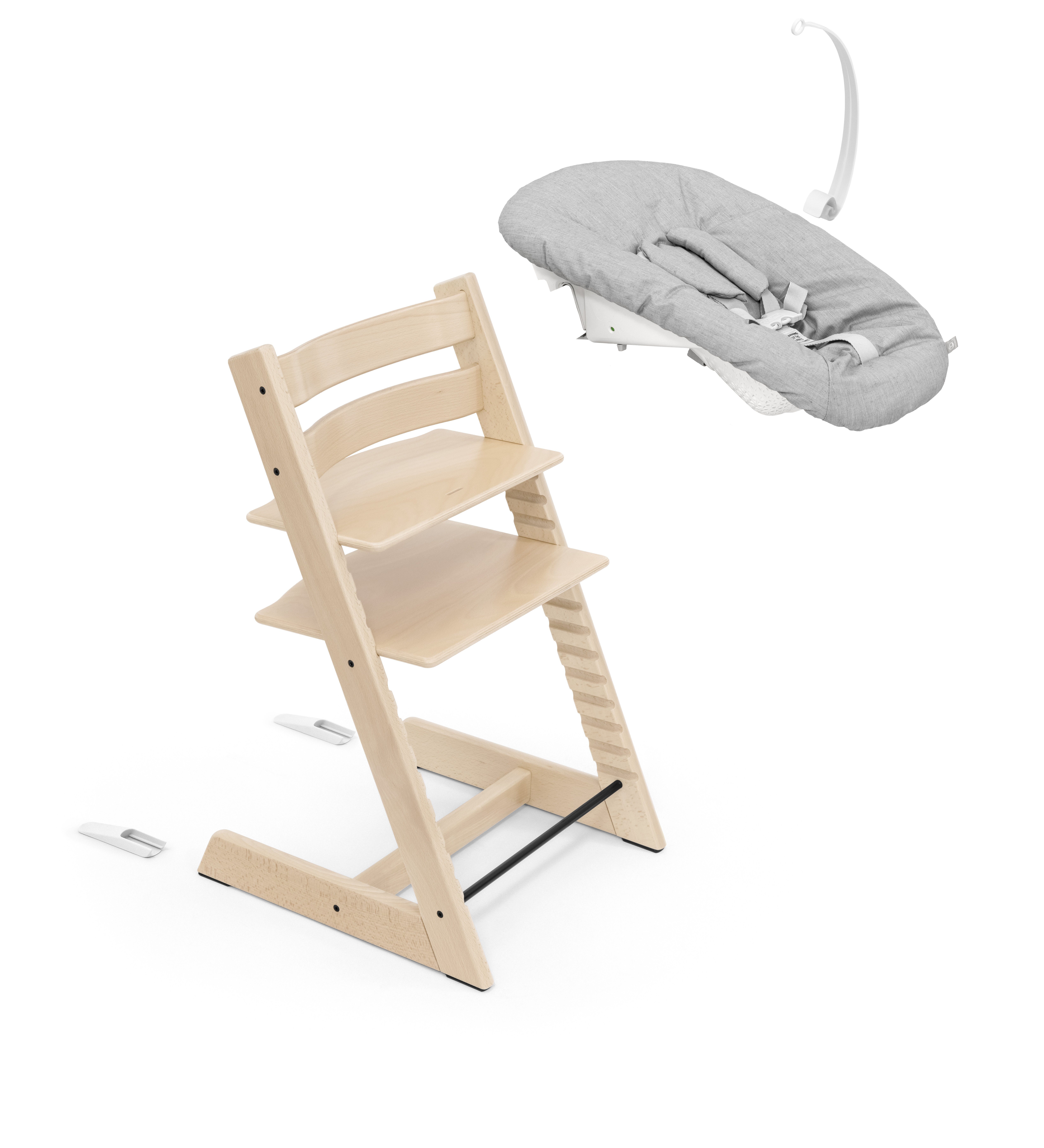 Stokke Hochstuhl Tripp Trapp® Kinderhochstuhl mit Newborn Set, Höhen- und tiefenverstellbare Sitz- und Fußplatten