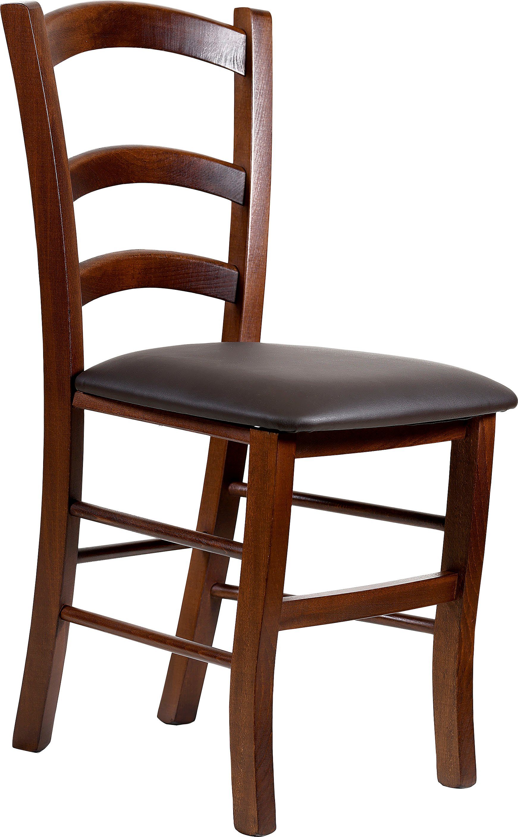 Home affaire 4-Fußstuhl Super Paesana (Set, 2 St), Buche Massivholz mit Kunstlederbezug