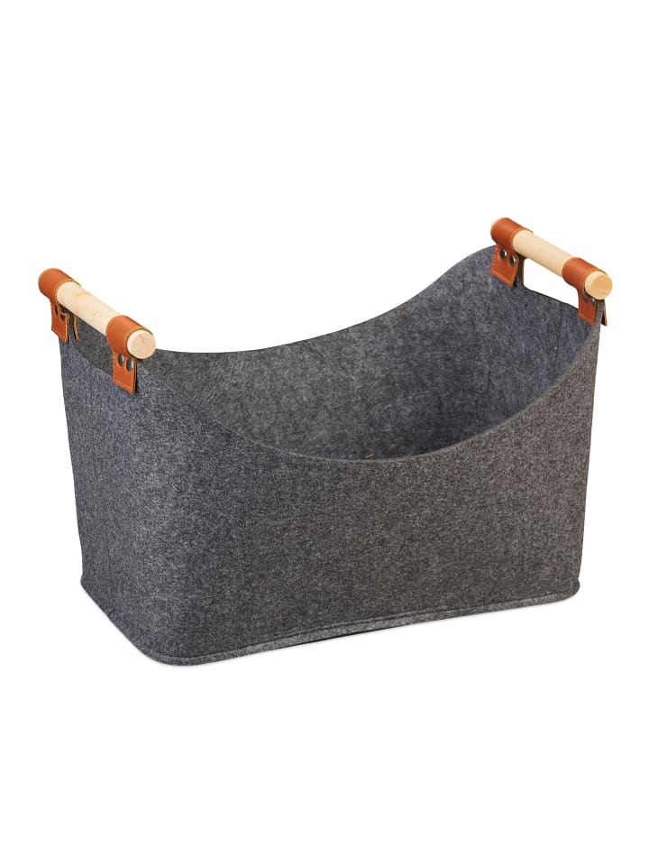 relaxdays Filzaufbewahrungstasche in dunkelgrau günstig kaufen onesize