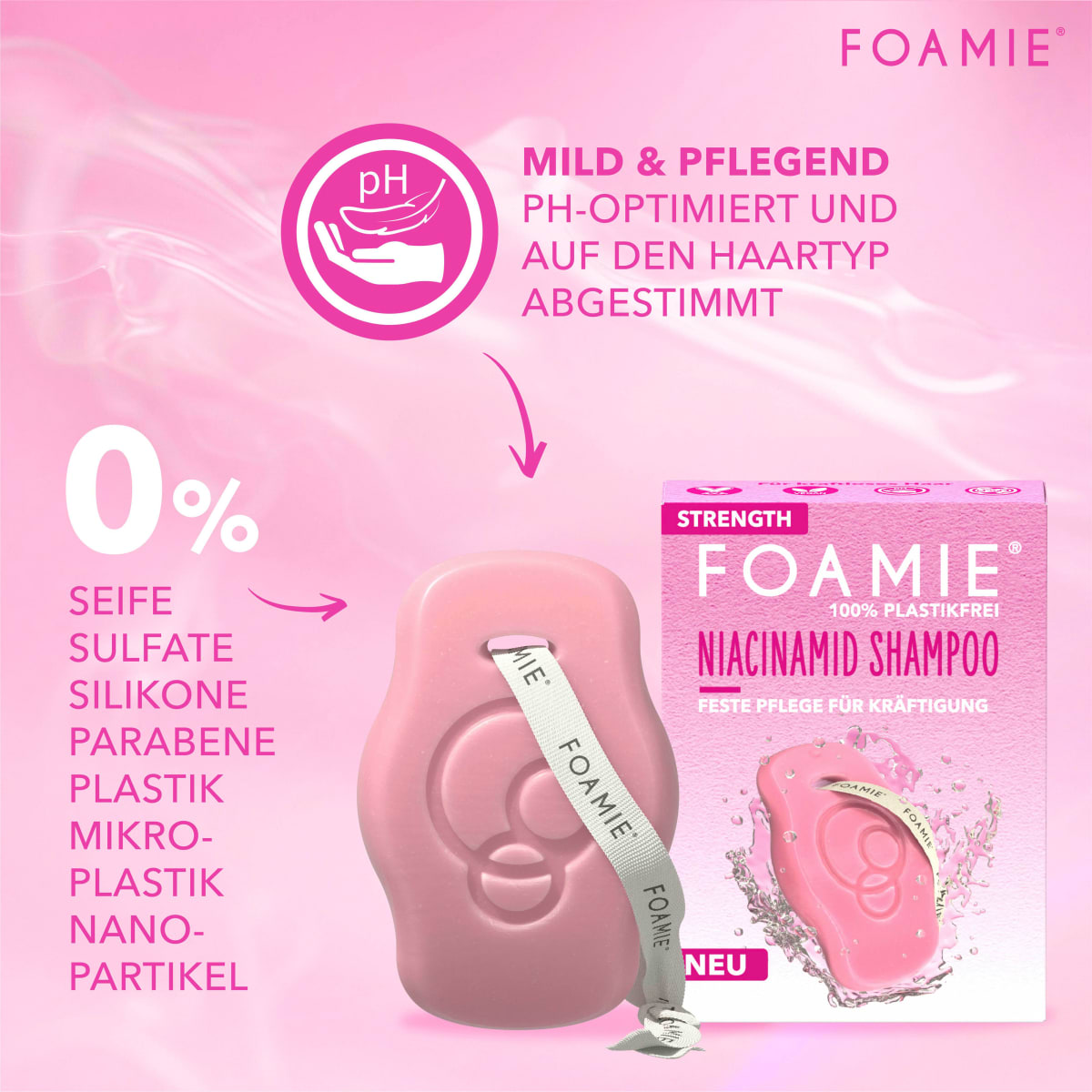 Festes Shampoo Strength mit Niacinamiden, 80 g