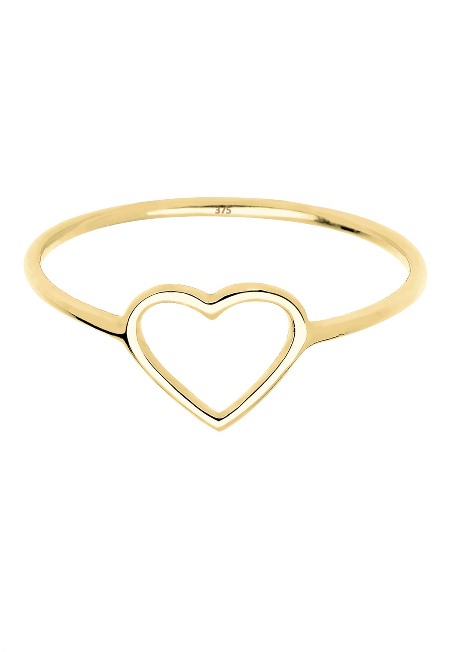 Elli PREMIUM Ring Herz Trendsymbol Filigran 375 Gelbgold