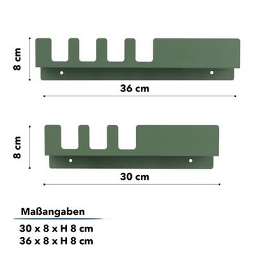 Floordirekt Wandregal Metall, Wohndekoration aus Paulowniaholz, Wandregal