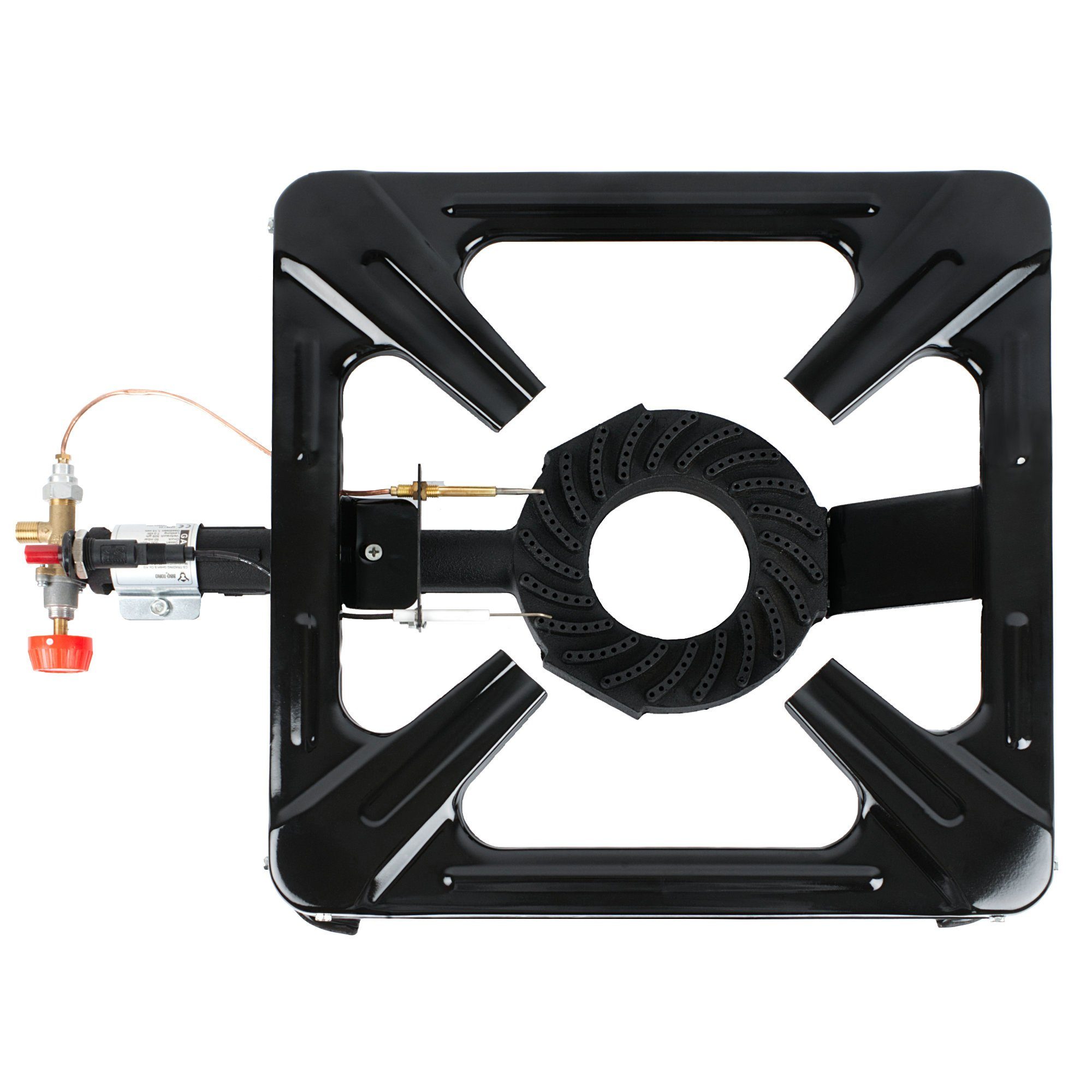 BBQ-Toro Gaskocher Gusseisen Gaskocher, Piezo-Zünder, 1-Ring-Gasbrenner 40 x 4 x15cm