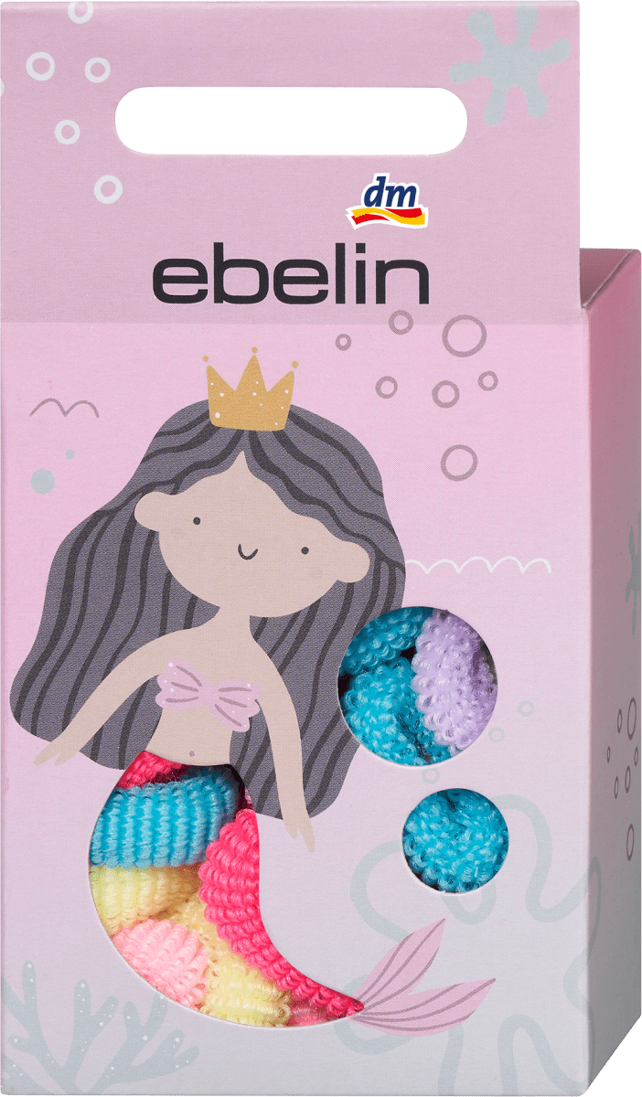 Mini-Haargummis in Box mit Meerjungfrauen-Motiv, 40 St