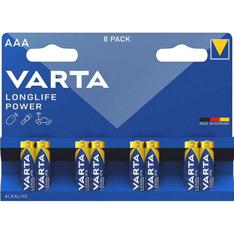 Varta Batteri AAA 8-pk Power Varta Longlife