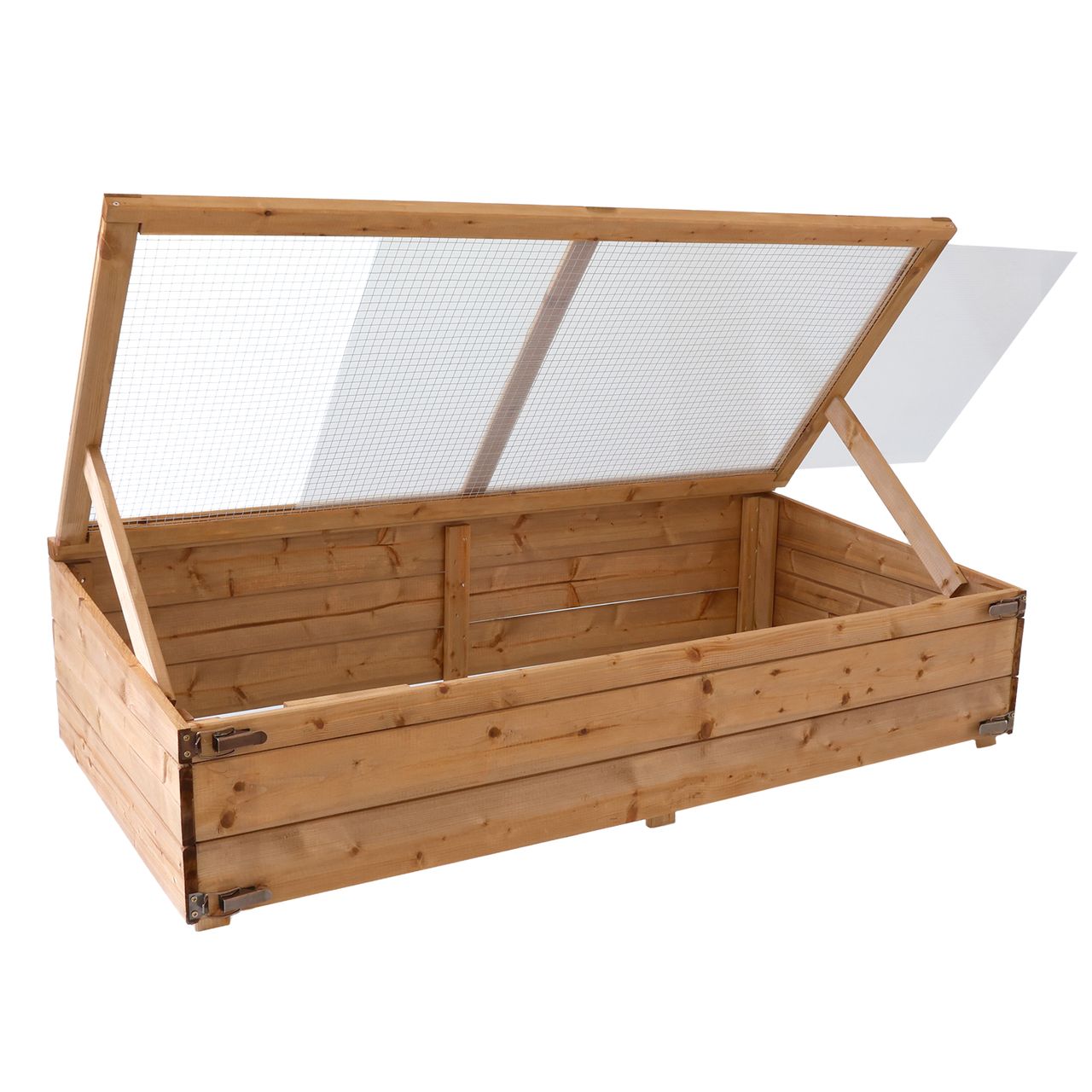 Lemodo Frühbeet mit herausnehmbarer Plexiglasscheibe, Frühbeetaufsatz für Hochbeete