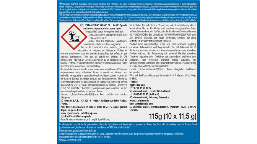 Raid Anti-Mücken-Spirale Mückenabwehr