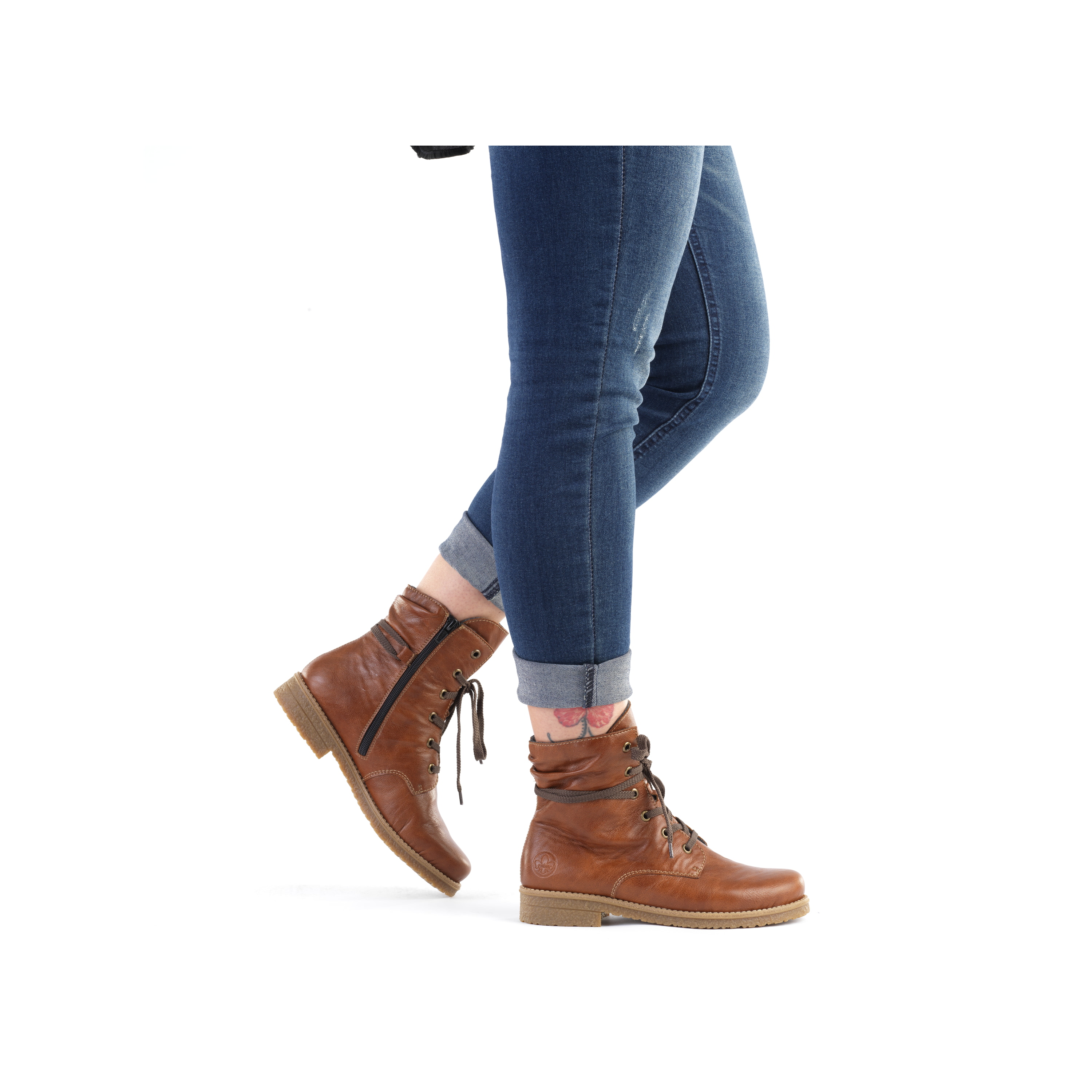 Rieker Damen Schnürstiefel kastanienbraun
