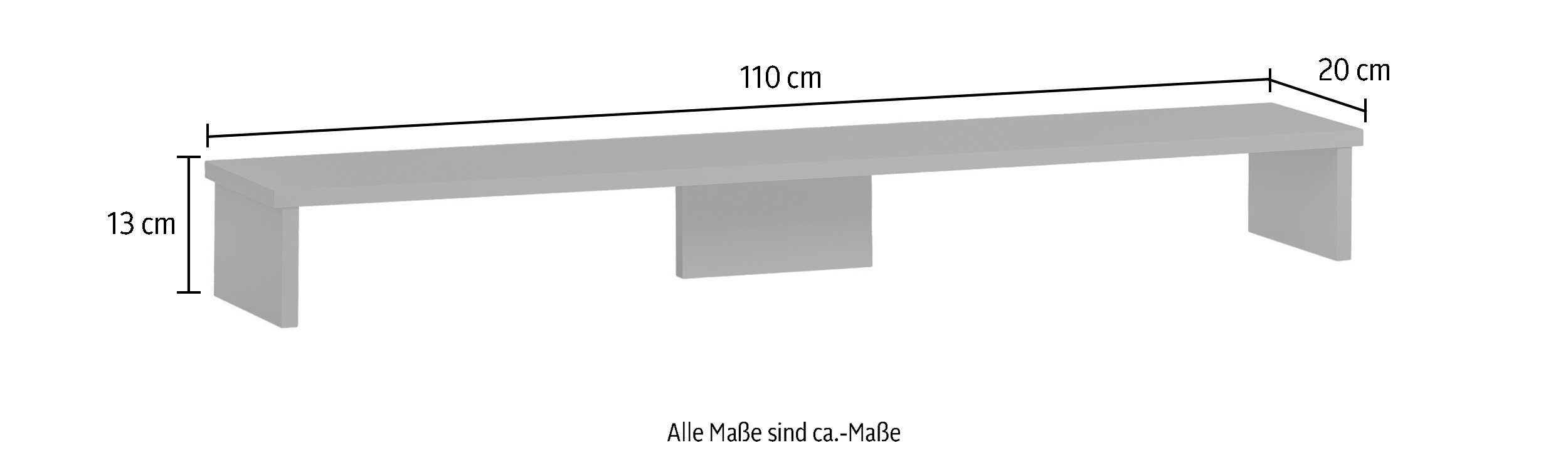 Schildmeyer Schreibtischaufsatz Baku, Bildschirmaufsatz, Breite 110 cm, Made in Germany