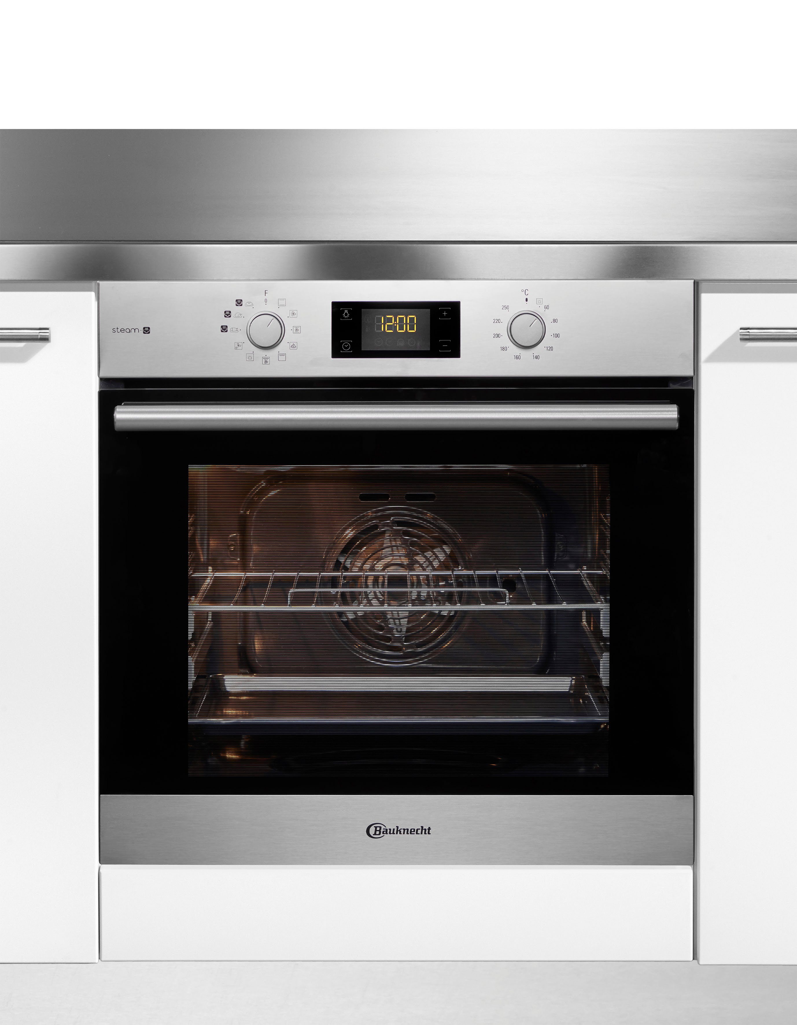 BAUKNECHT Backofen-Set BAKO 700 STEAM, mit 2-fach-Teleskopauszug