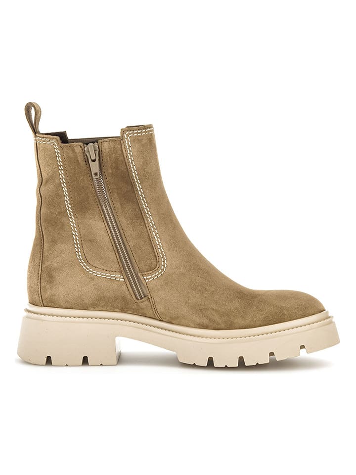 Gabor Leder-Chelsea-Boots in Khaki günstig kaufen
