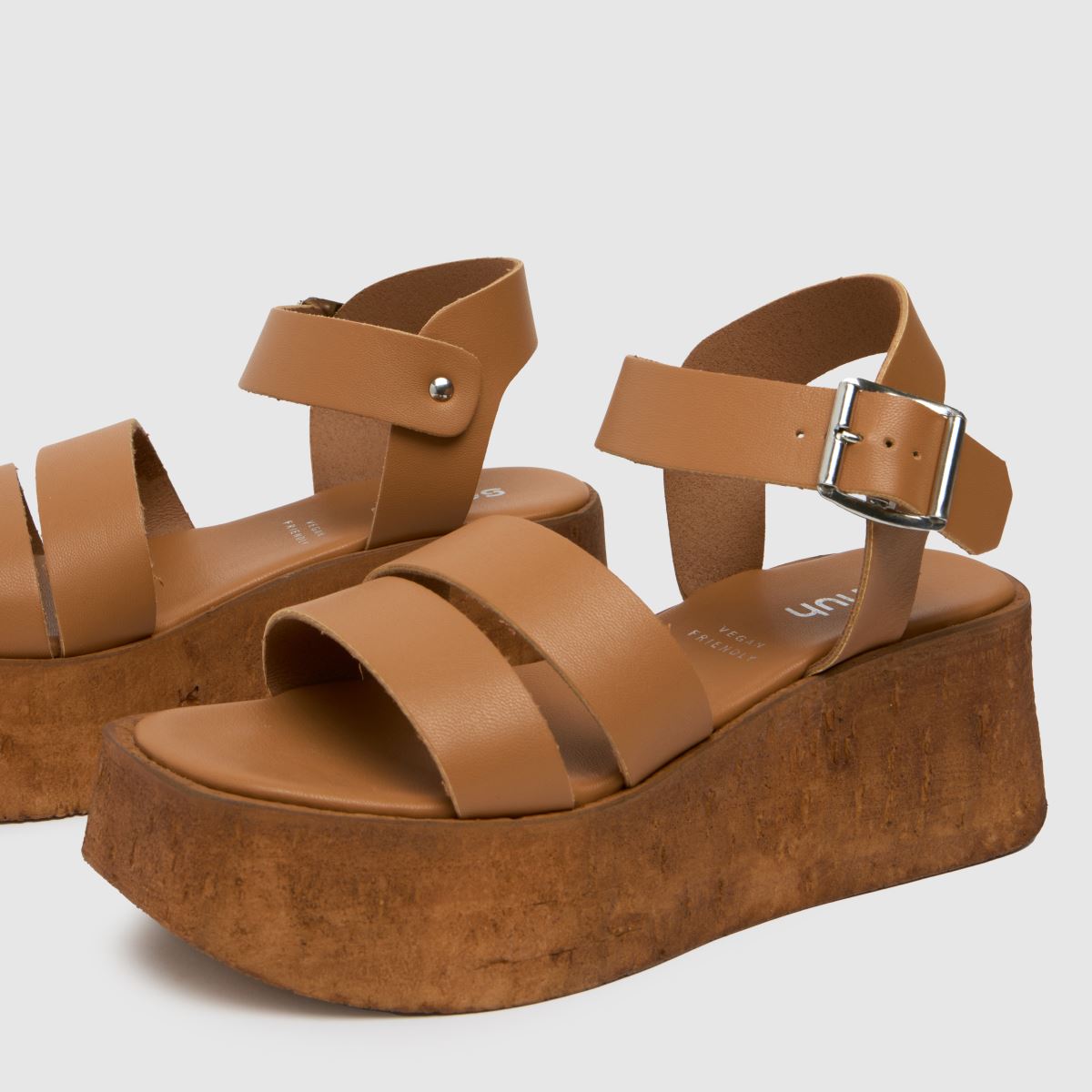 Schuh – Viola – Bruna sandaler med kilklack i kork