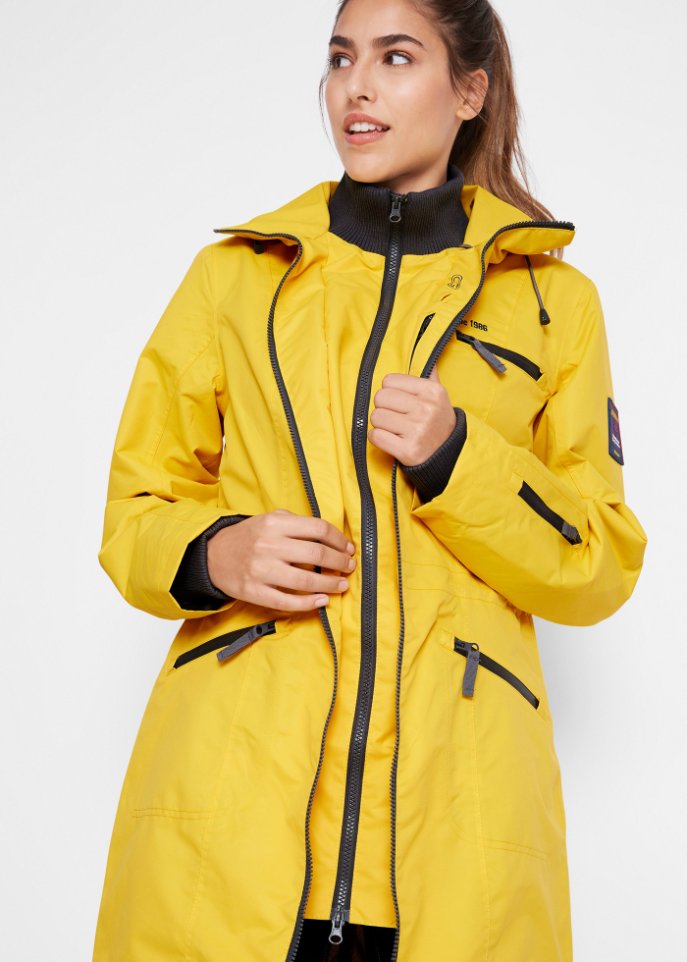 Funktions-Outdoor-Kurzmantel mit Kapuze, 2 in 1-Optik