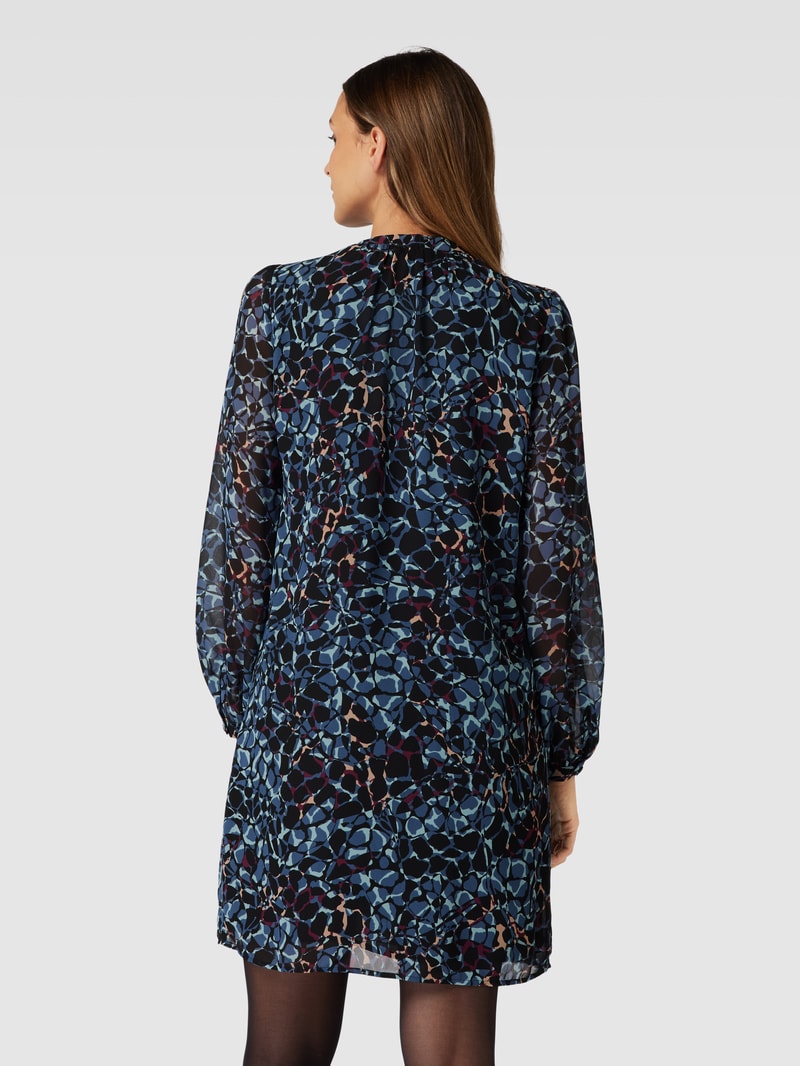 Knielanges Kleid mit Allover-Muster in schwarz