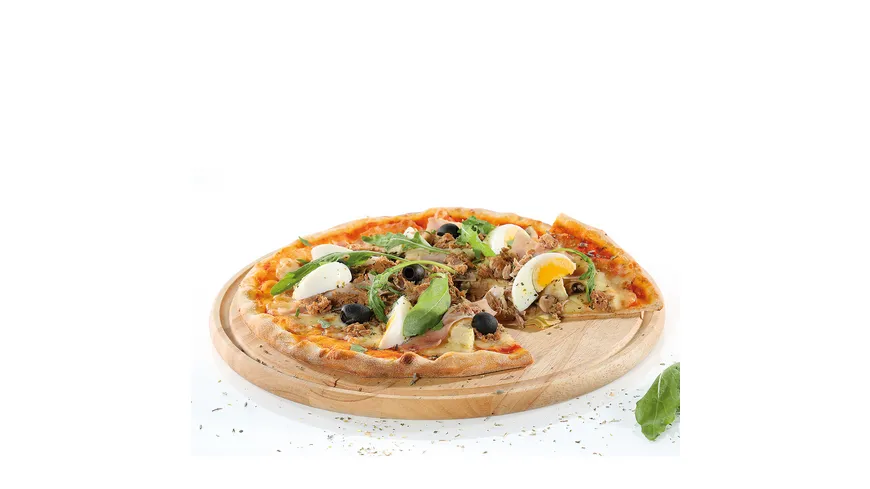 ZASSENHAUS Pizzateller aus Gummibaumholz Ø 33cm