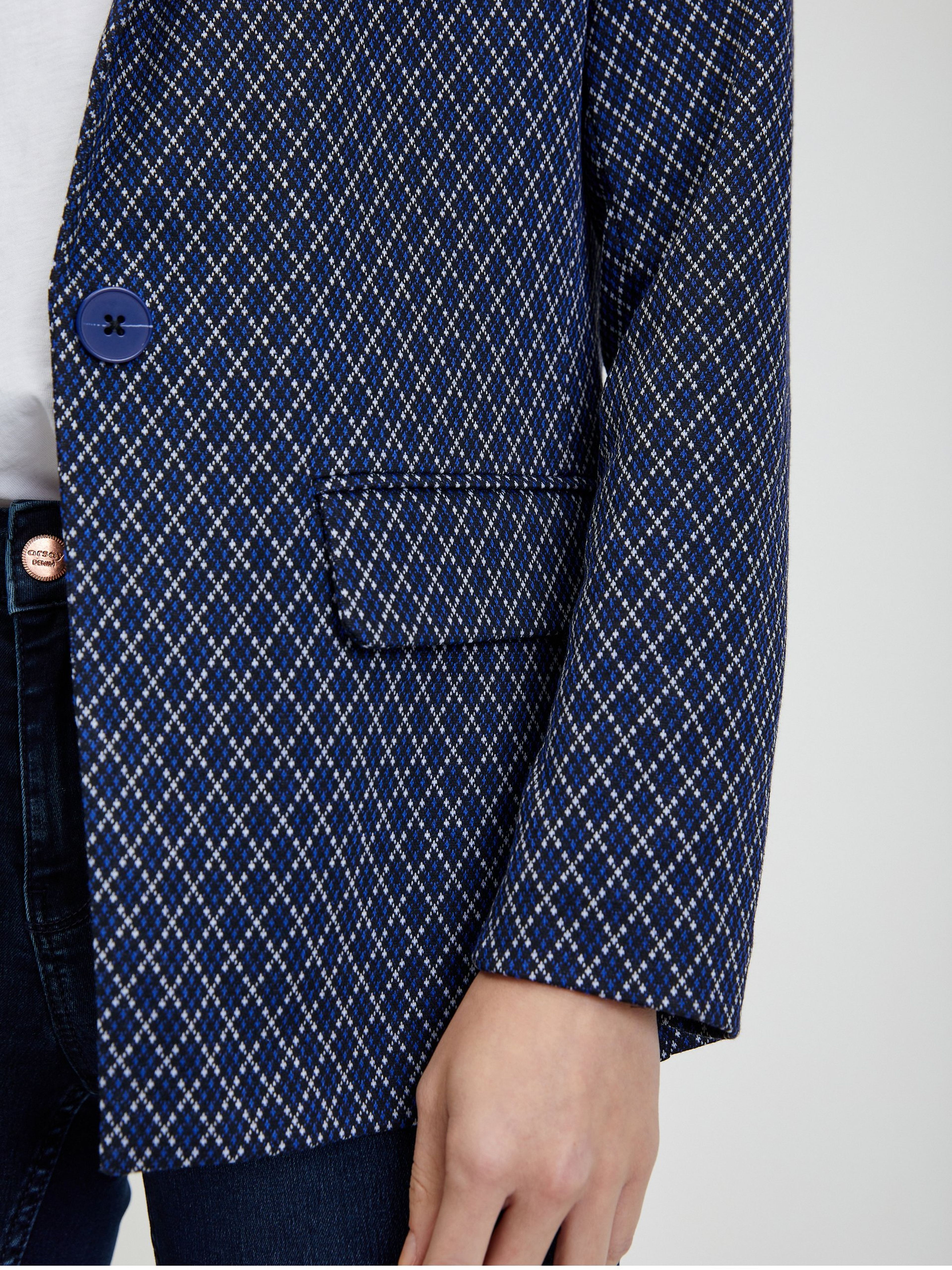 Weiß und blau gemusterte Damenjacke ORSAY