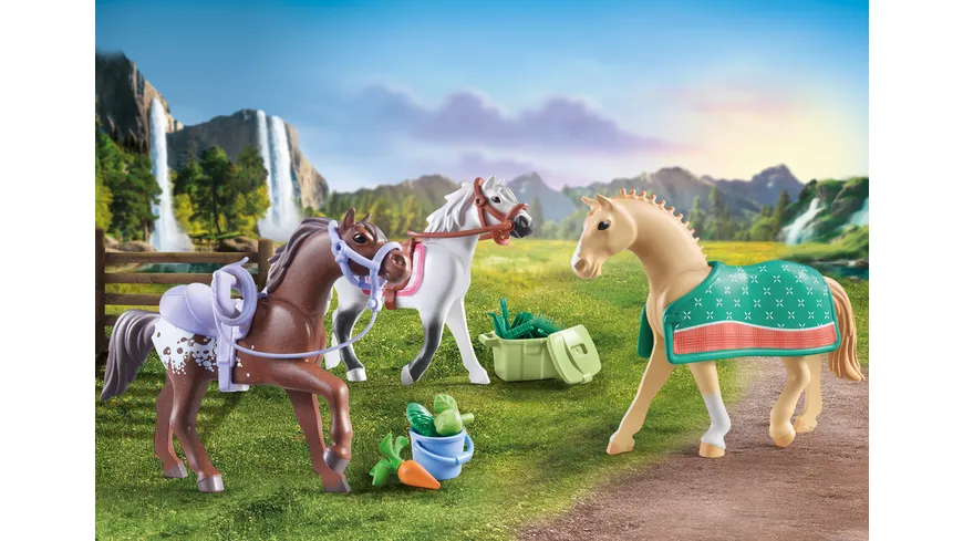 PLAYMOBIL 71356 - Horses of Waterfall - 3 Pferde: Morgan, Quarter Horse & Shagya Araber