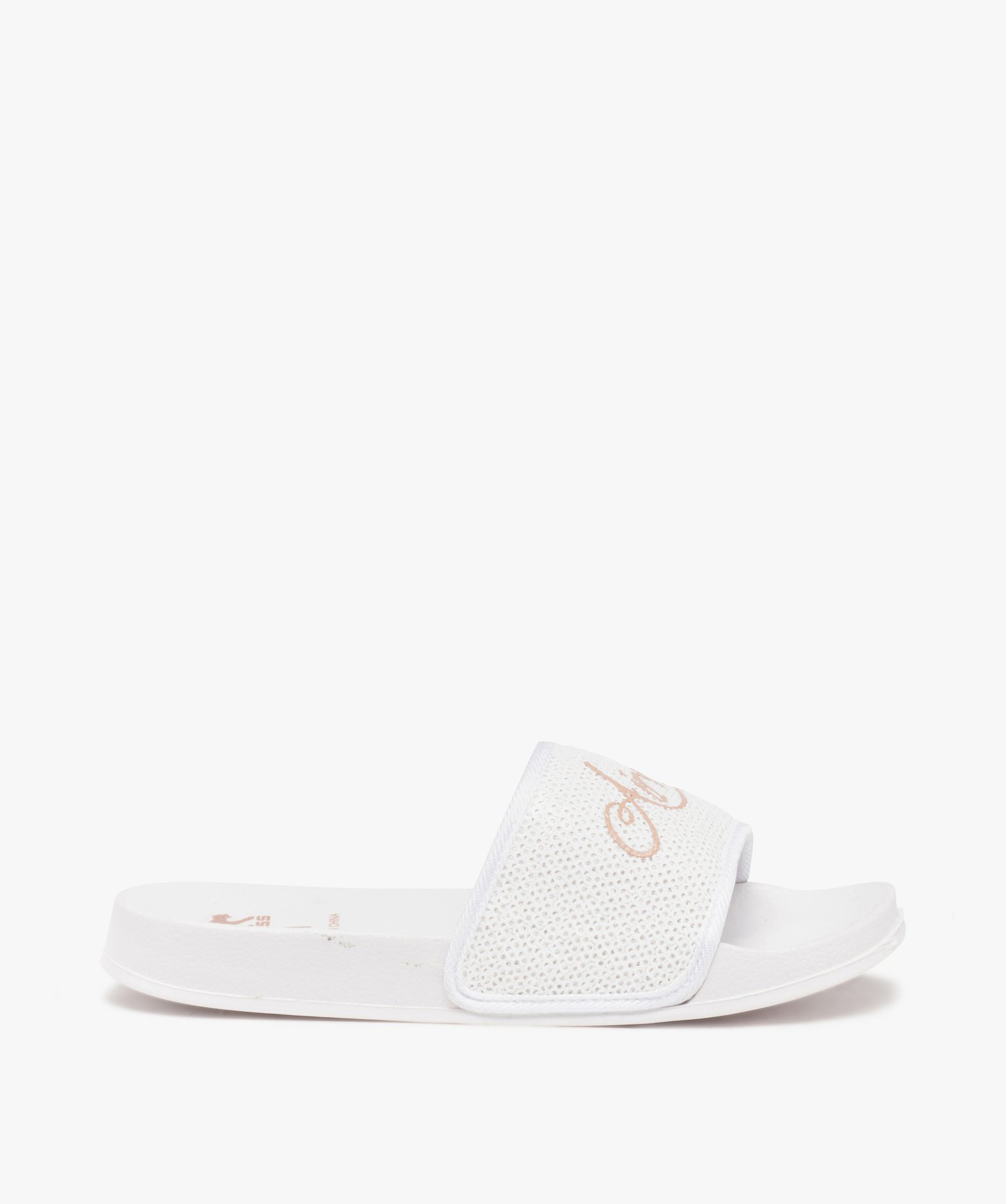 Mules de piscine fille ornées de sequins – Airness blanc | GEMO