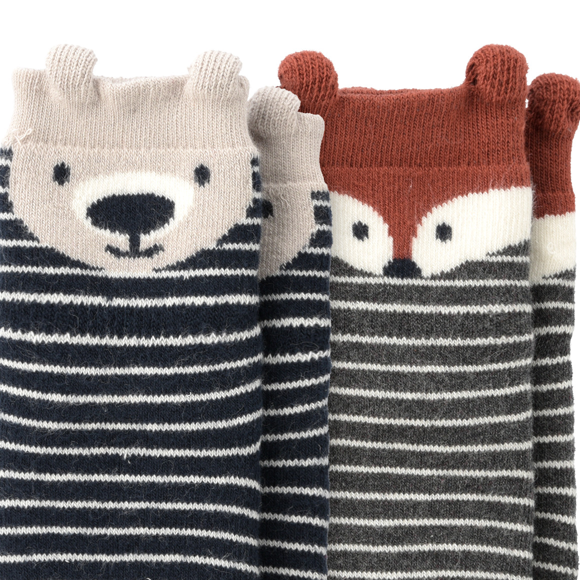 2 Paar Newborn Socken mit Tier-Motive