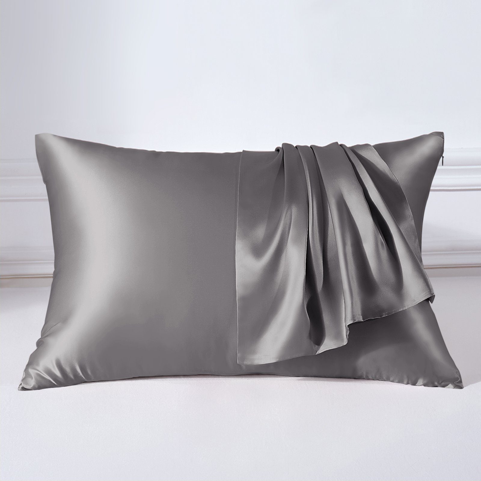 Kissenbezüge 22 Momme 100% Maulbeerseide, 40 x 60 cm, mit reißverschluss, THXSILK (1 Stück), 600 Fadenzahl, angenehmes Hautgefühl, glänzende und glatte Optik