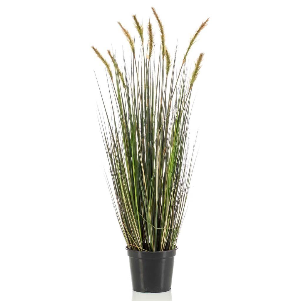 Kunstrasen Künstliches Fuchsschwanzgras im Topf 90 cm, Emerald, Höhe: 90 mm